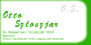 otto szloszjar business card
